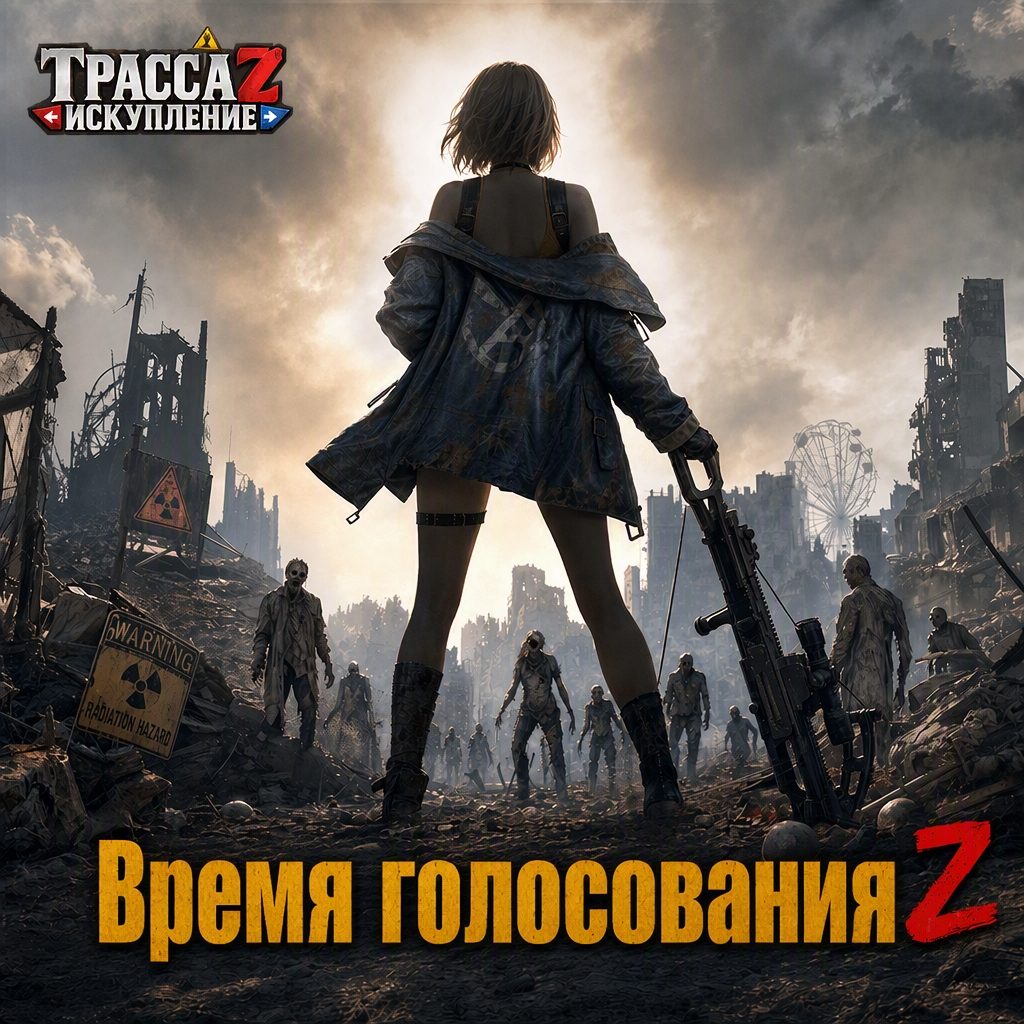 Арт Трассы Z: выжившая против орды зомби